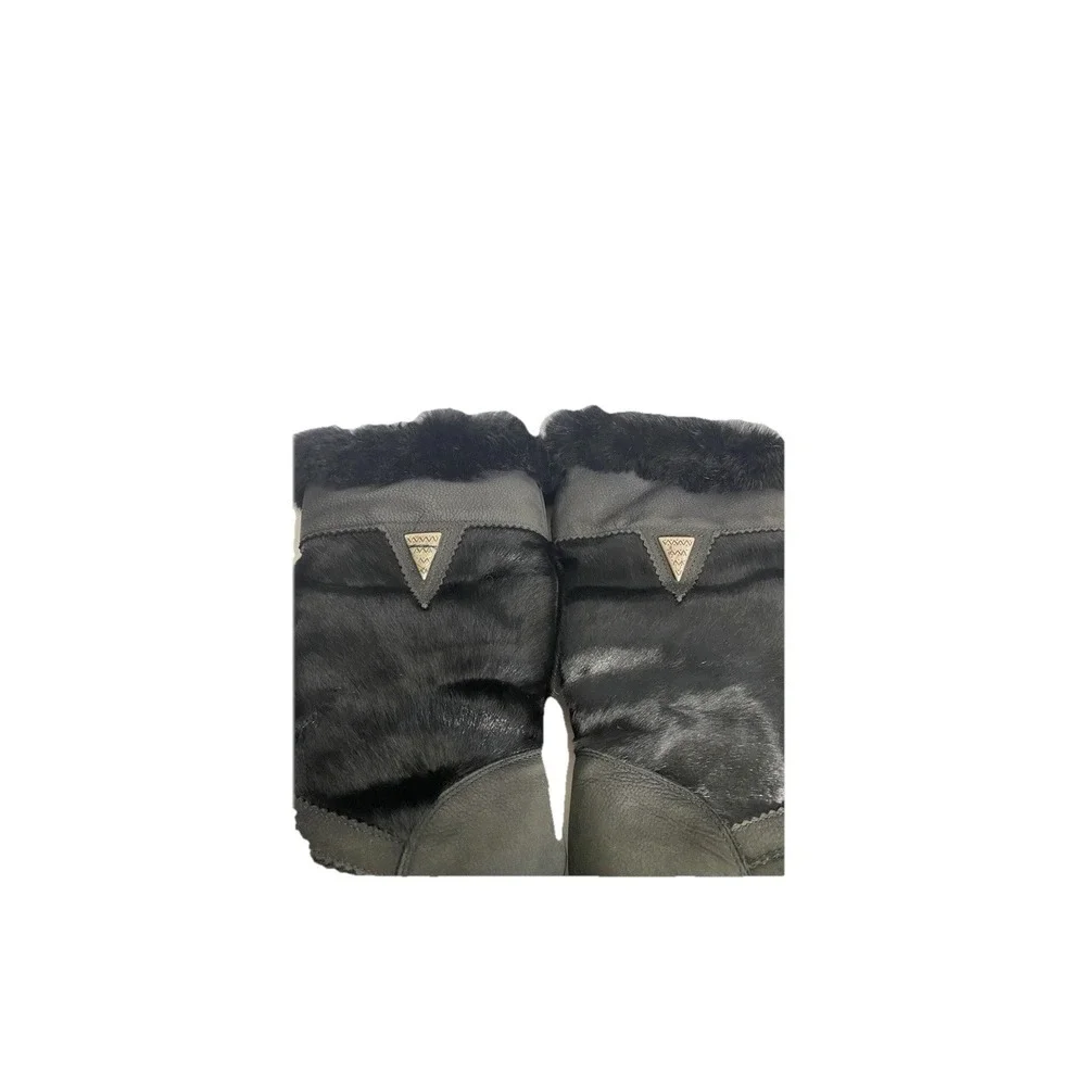 Sorel Vintage Boots Womens 6.5 Black Calf Hair Fur‎ Trim Canada Kaufman 90s